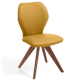 Niehoff Sitzmöbel Colorado Trend-Line Design-Stuhl Gestell Wild-Nussbaum - Leder Napoli senf