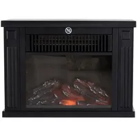 autolock Elektrokamin Elektrokamin elektrischer Wandkamin Kaminofen mit LED-Flammeneffekt, für Wohnzimmer Schlafzimmer Büro schwarz