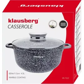 Klausberg Marmorbeschichteter Kochtopf 24 cm rund