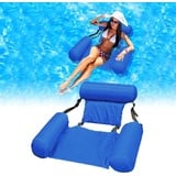 RHESHIN Aufblasbare Wasserhängematte Schwimmbett 4 in1 Wasser Hängematte Loungesessel Pool Lounge luftmatratze aufblasbare hängematte Schwimmbad Strand (Blau-a), 132 cm x 68 cm