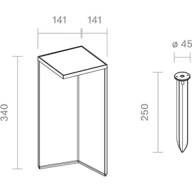 Sigor Nusolar Akku-Solarleuchte 340mm anthrazit