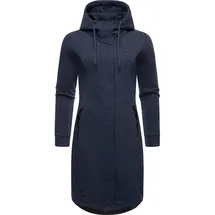 Ragwear Damen, Leichter Sweat Übergangsmantel lang windabweisend mit Kapuze Letti Long Navy Gr. M - M