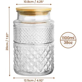 Belle Vous Vorratsglas mit Holzdeckel 1 l