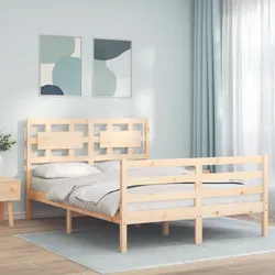 Massivholzbett mit Kopfteil
