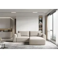 Eckschlafsofa ESTEL 1 – cremefarben, rechte Ecke - Beige