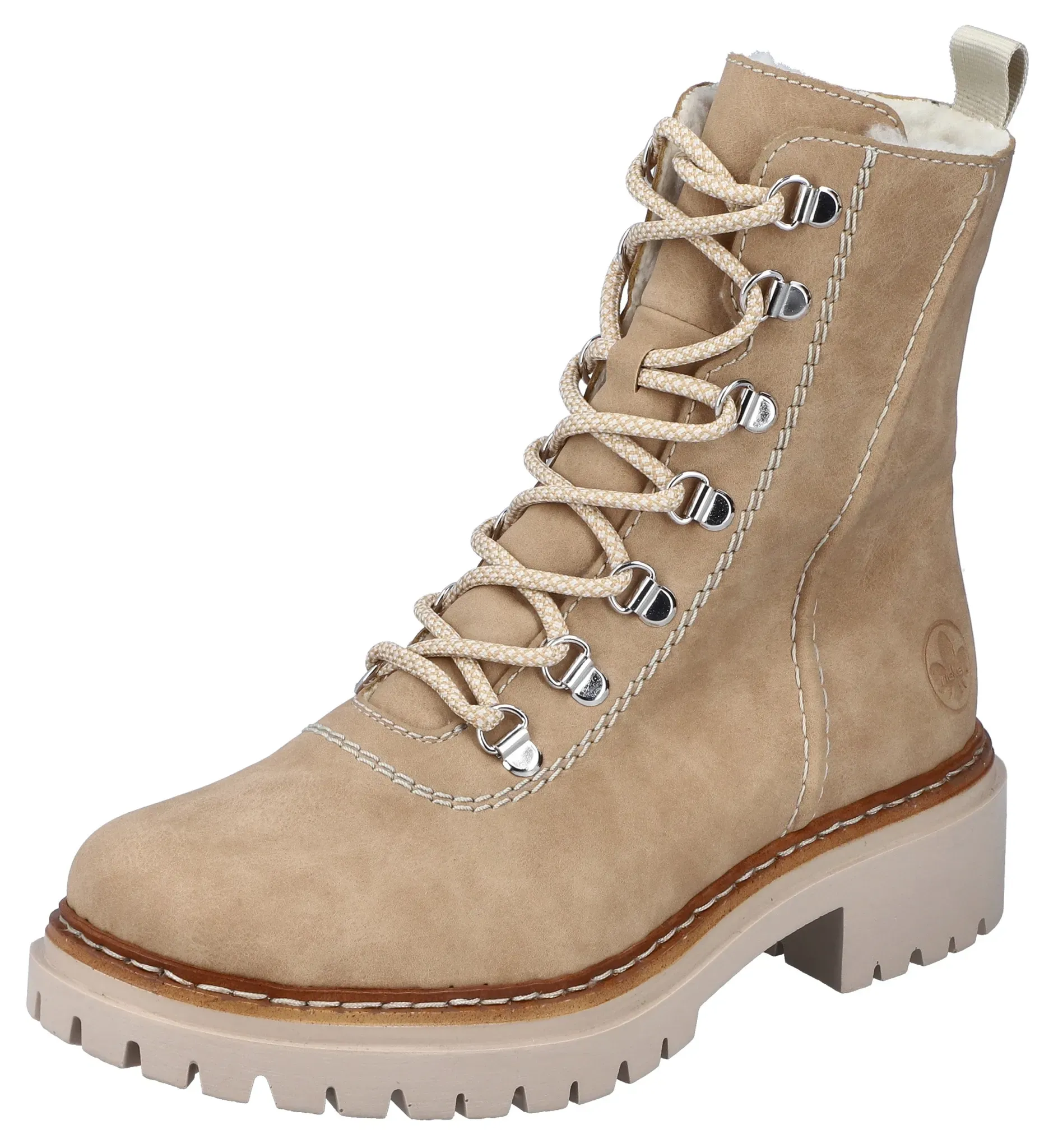 Winterstiefelette, mit sportiver Schnürung, Gr. 38, beige, , 71647659-38