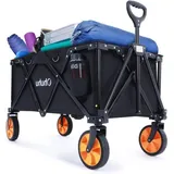 Famanu Trolleywagen Faltbar - Tragbar für Garten und Camping - Schwarz/Orange
