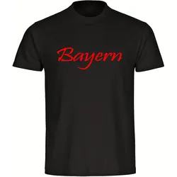 multifanshop Herren T-Shirt - Bayern - Schriftzug - Druck rot - Männer