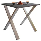 VCM Esstisch Anthrazit, silberfarben 80 x 80 cm Esszimmer, Tische, Esstische, Esstische quadratisch