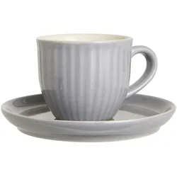 IB Laursen Tasse mit Untertasse Mynte, 7 cm, Ø 14 cm, French Grey