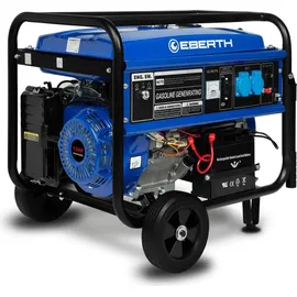 Eberth 5500 Watt Notstromaggregat Stromerzeuger Stromaggregat mit Fahrwerk, E-Start, 13 PS Benzinmotor, 4-Takt, 1-Phase, 2x 230V, 1x 12V,