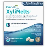 XyliMelts Natur 40 Stück - Hafttabletten gegen nächtliche Mundtrockenheit - befeuchten im Schlaf den Mund 4-8 Stunden - mit Xylitol: leicht süßlicher Geschmack - gegen trockenen Mund