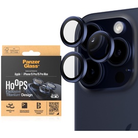 PANZER GLASS PanzerGlass Hoops Kameraschutzglas Passend für Handy-Modell: iPhone 15 Pro iPhone 15 Pro Max | Blau Titanium