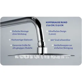 Aurlane Kopfbrause rund Ø 20 cm