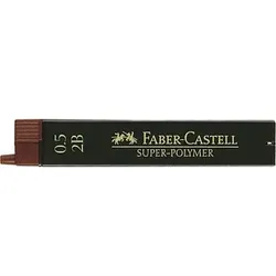 FABER-CASTELL SUPER-POLYMER Feinminen-Bleistiftminen schwarz 2B 0,5 mm, 12 St.