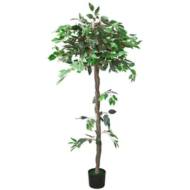 Decovego Künstlicher Ficus Benjamin, Kunstpflanze 160 cm