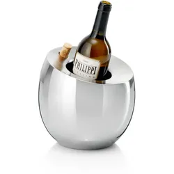Weinkühler Froid Philippi Edelstahl gebürstet und poliert silber, Designer Metz und Kindler Produktdesign, 20.5 cm