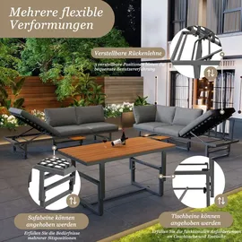 stilvora Gartenlounge-Set 3-tlg. Grau