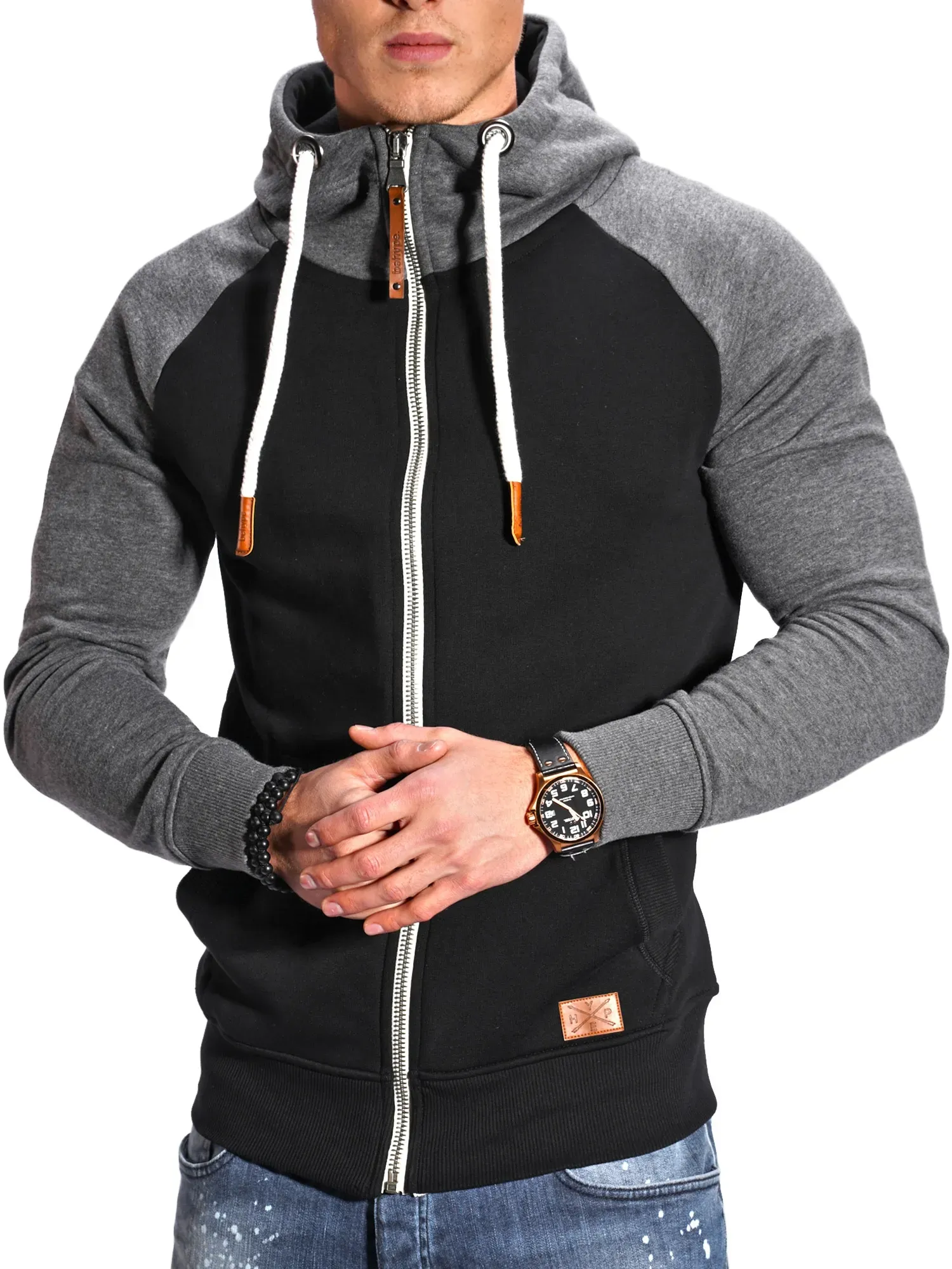 Sweatjacke BEHYPE "RAGLAN" Gr. S, schwarz Herren Sweatjacken mit Raglan-Ärmeln