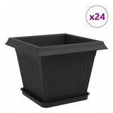 vidaXL Blumentöpfe 24 pcs 28,5 x 28,5 x 22 cm Schwarz