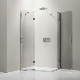 nextrend - gmbh Bernstein Dx407 Eckdusche mit Schwingtüren rechts 120 x 100 cm transparent Echtglas
