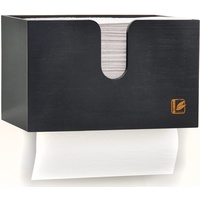 Bamboovia Bambus-Papierhandtuchspender für H3 Papierhandtücher - der umweltfreundliche Weg, Papierhandtücher zu verwenden | Geeignet für V-, Z- und Interfold-Falzung (Schwarz)