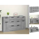 vidaXL 3-tlg. Sideboard-Set Grau Sonoma Holzwerkstoff