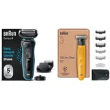 Bundle of Braun Series 5 Elektrorasierer Rasierer Herren Elektrisch Ladestation,Wet & Dry, rasierapparat, Made in Germany + Braun Series XT3 All-in-One, Groomer, Bart Styler, Trimmen & Rasieren,