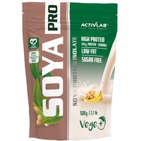 ACTIVLAB Soya Pro 500g - 100% Vegan, 81% Eiweiß SPI - Banane mit Nuss - Sojaproteinisolat - Reich an BCAA-Aminosäuren und L-Glutamin - Kohlenhydratarm, Fettarm, Zuckerfrei - Geeignet für Vegetarier