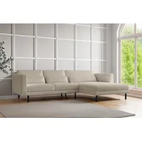 Fun Möbel Ecksofa Designersofa AGADA in Stoff Poso Creme