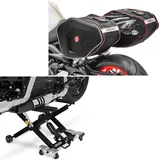 Set: Motorrad Hebebühne Midlift XL bis 500kg sw ConStands mit Seitentaschen RF4 50-70 Liter Volumen Motorrad Softshell