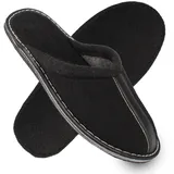 filsko Hausschuhe Herren - Pantoffeln - Lederstreifen - Ogre Laufsohle aus Filz - Größe 48 - 48 EU