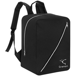 Granori Reiserucksack 40x30x20 cm Handgepäck 24l mit Außenfach – leicht & max. Stauraum schwarz