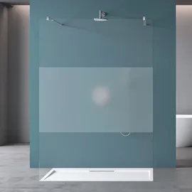 mai & mai Duschwand Duschabtrennung 2 Haltestange für Walk-In Dusche100cm 8mm glas Teilsatiniert ESG-Sicherheitsglas mit Nanobeschichtung Bremen01... - Transparent