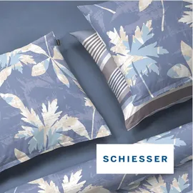 SCHIESSER Vera Floral Blau 135 x 200 cm + 80 x 80 cm