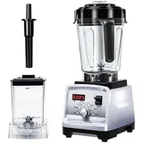 Senmudi Standmixer Standmixer Mixer 3L/600ML Trockenschleifbecher mit Griff, 2200,00 W, Smoothie Maker für Püree, Ice Crush, Shakes,mit 6 Automatikprogrammen