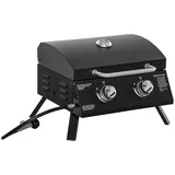 Outsunny Tischgrill Gasgrill Schwarz