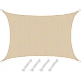 AMANKA HDPE Sonnensegel - 3 x 4m Rechteckig Beige