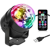 GelldG LED Discolicht Discokugel LED Party Lampe, Musik gesteuert Discokugel mit47 Farbe schwarz