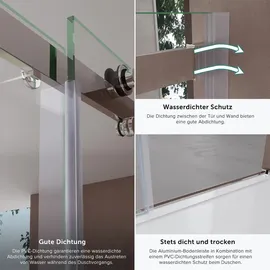 doporro Teramo4 Duschtür rechts 100 x 195 cm ESG-Sicherheitsglas rahmenlos