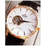 Orient Automatikuhr Herren Mechanisch Leder Stahl Vergoldet Pink 18kt