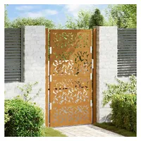 vidaXL Gartentor 105x180 cm Wetterfester Stahl Blatt-Design