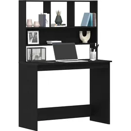 vidaXL Schreibtisch mit Regalen Schwarz Eichen-Optik
