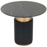 aea Grauer Runder Esstisch 100 x 75 cm schwarz