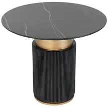 aea Grauer Runder Esstisch 100 x 75 cm schwarz