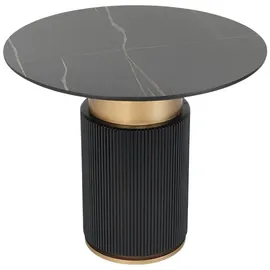 aea Grauer Runder Esstisch 100 x 75 cm schwarz