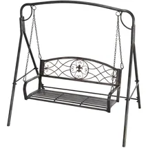 Outsunny Gartenschaukel Schwarz 2-Sitzer