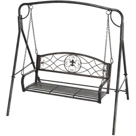 Outsunny Gartenschaukel Schwarz 2-Sitzer