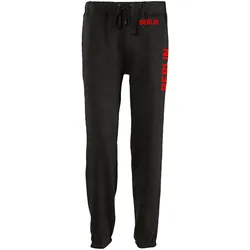 multifanshop Jogginghose - Berlin rot - Bund & Seite - Druck rot - Trainingshose