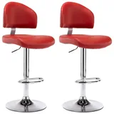 vidaXL Barhocker 2 Stk. Weinrot Kunstleder